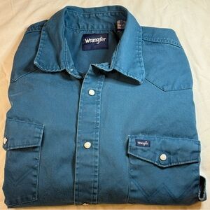Wrangler Men's Teal Blue Shirt